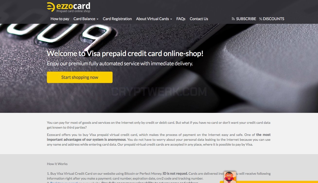 Ezzocard Monero virtual Visa