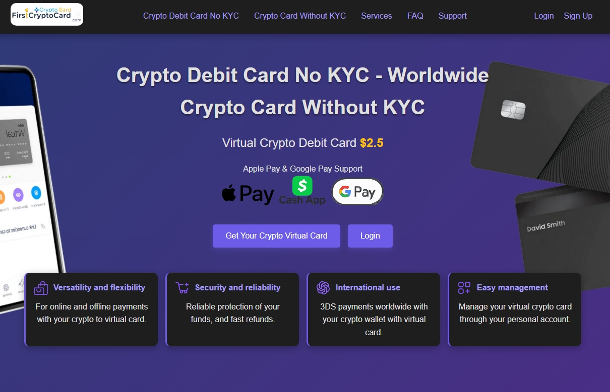 Paycent crypto card no KYC