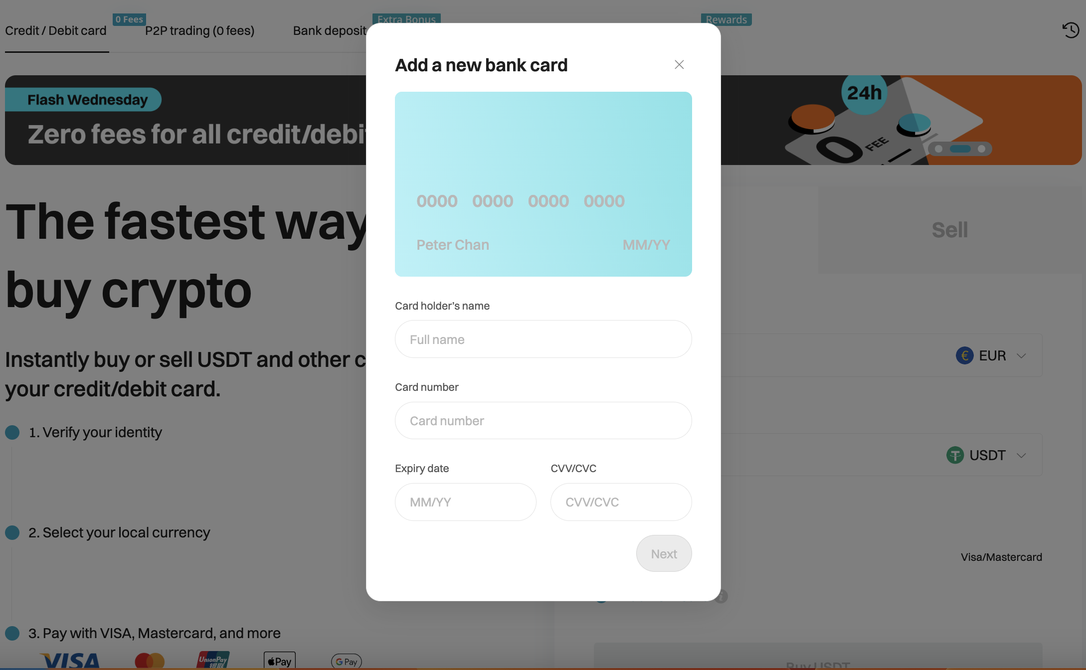 Bitget Wallet Card virtual card dashboard