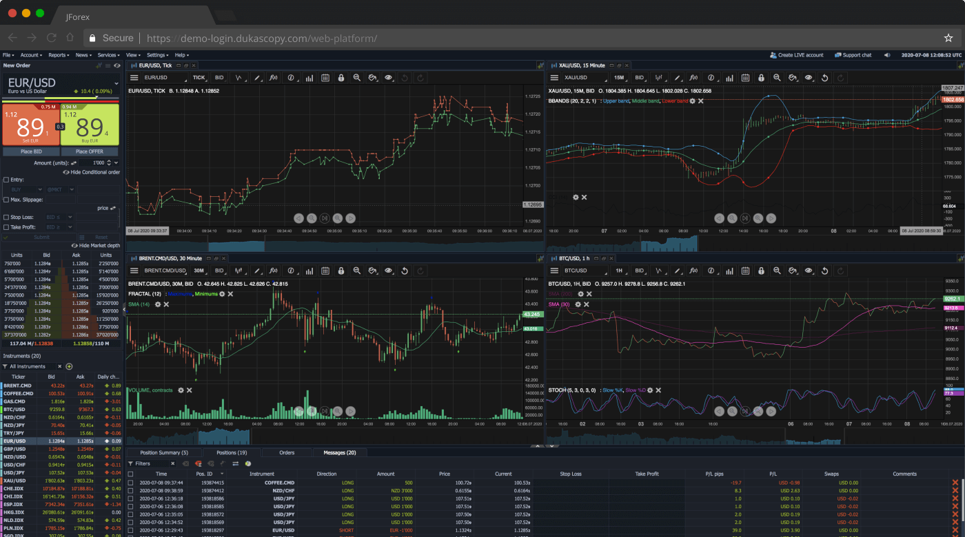Dukascopy crypto card and app interface