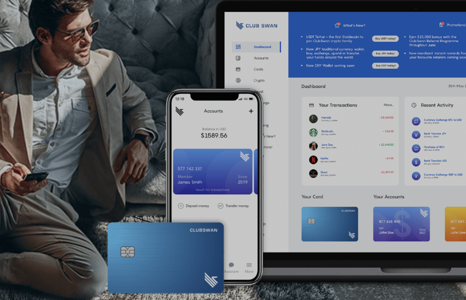 ClubSwan anonymous crypto card
